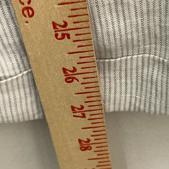 Kenar Pants Women's Large White Stripes 100% Linen Leg Elastic Waist Lounge - Picture 8 of 10